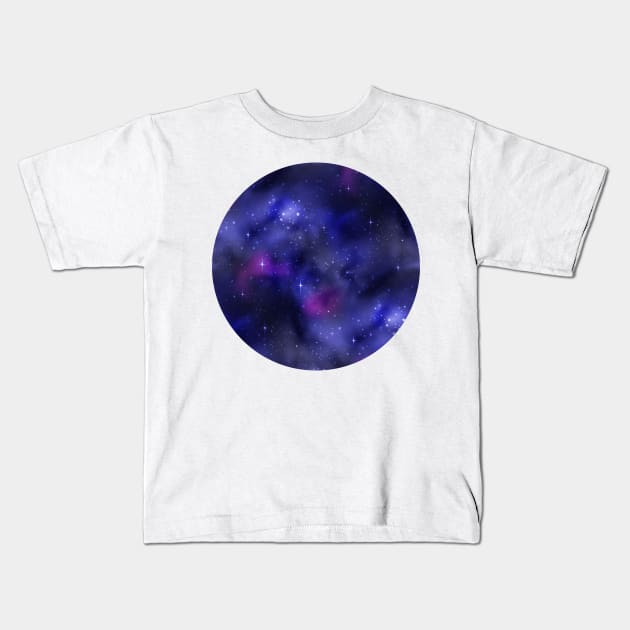 Print Texture of Cosmic Universe with Cute Stars Kids T-Shirt by lissantee